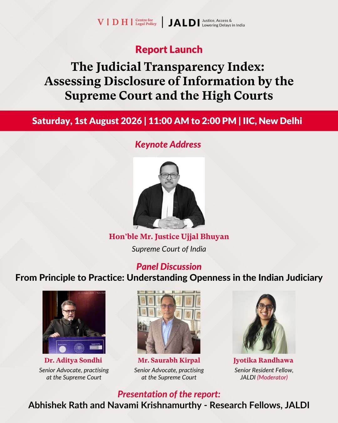 Report Launch | The Judicial Transparency Index: Assessing Disclosure of Information by the Supreme Court and the High Courts